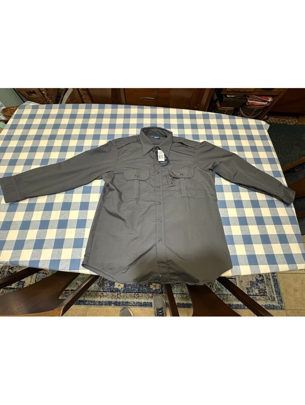 Propper Tactical Dress Shirt L Reg Long Sleeve F5302 Mens Uniform BDU Gray Large